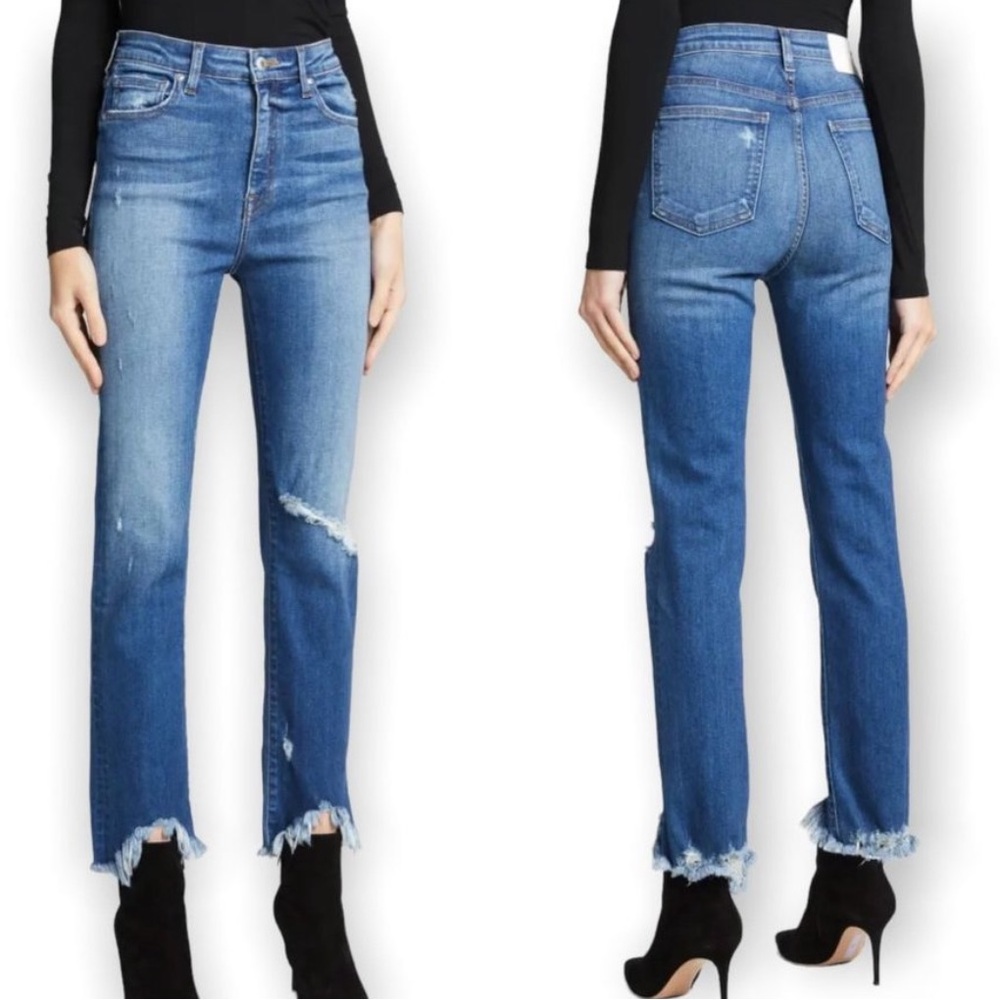 Jonathan Simkhai River High Rise Straight Distressed Jeans Women Size 26